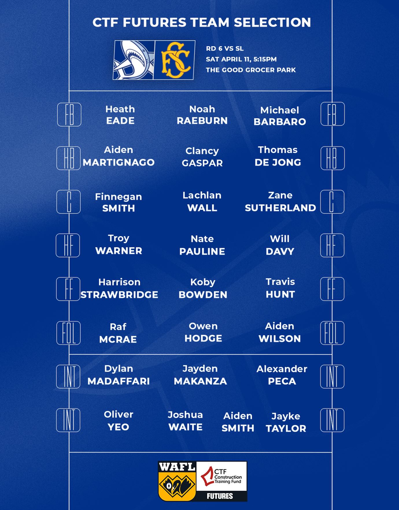 Our futures team is locked in for tomorrows clash against subi!