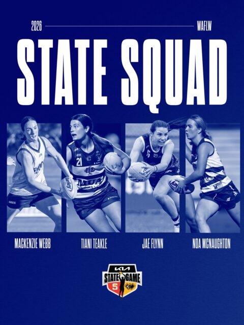 Our state reps! Congratulations to Mackenzie Webb, Tiani Teakle, Jae Flynn, and Noa McNaughton, who have been selected for the Kia State match squad of 27 players.