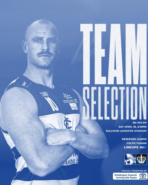 Our WAFL, Reserves & Colts are all locked in for tomorrow’s clash against East Perth!