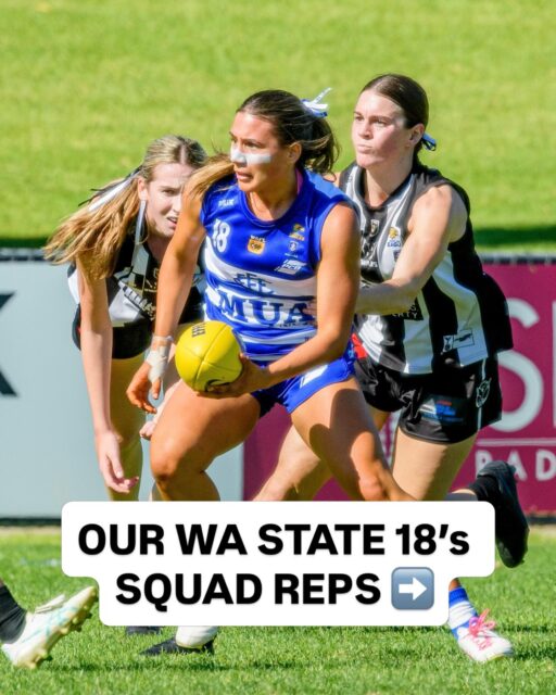 Congratulations to Cienna Leslie, Sienna Lilly, Olivia McCay and Avuya Nomlatyu for being selected in the AAMI WA Football State 18s Girls Squad.