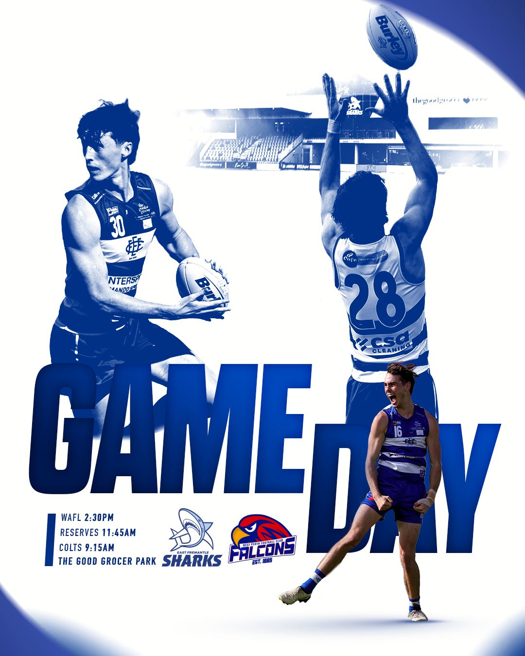 It's GAMEDAY!! Make sure to get down to The Good Grocer Park to support our sharks as we face off against West Perth!