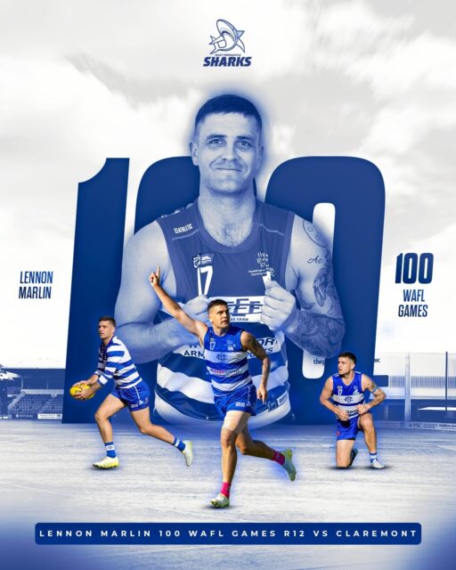 Congratulations to Lennon Marlin, who will play his 100th WAFL game this weekend against Claremont. Lennon has been a rock in our defence for 4 years and played a vital role in our 2023 premiership team. Make sure to get down to The Good Grocer Park this Saturday to cheer on Lennon for this fantastic achievement!