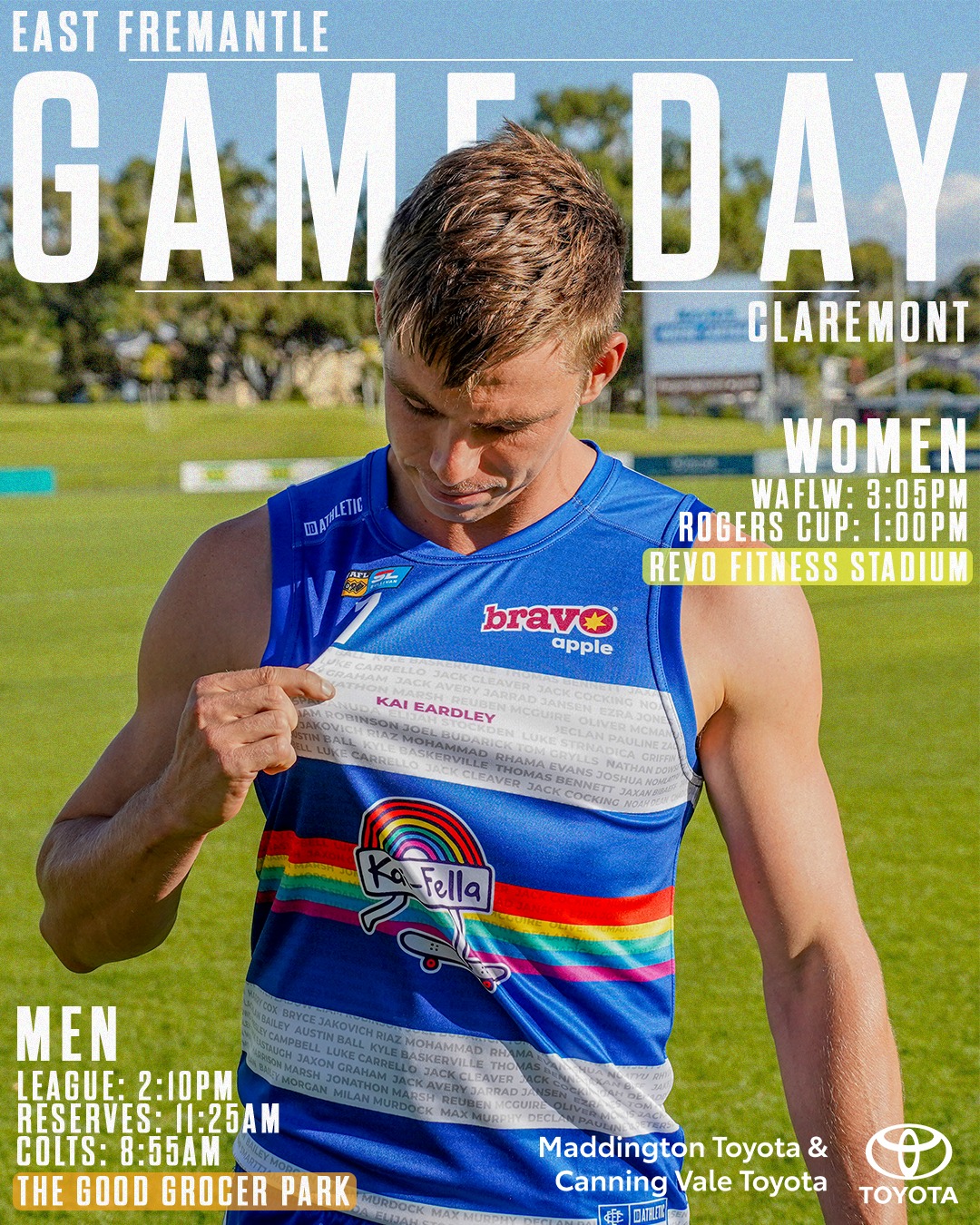 It's Game Day! Get down to the Good Grocer Park or Revo Fitness Stadium to see our teams in action!