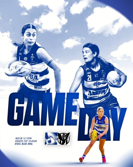 It's gameday! Get down to Steel Blue Oval to watch our WAFLW and Rogers Cup teams take on Swan Districts.