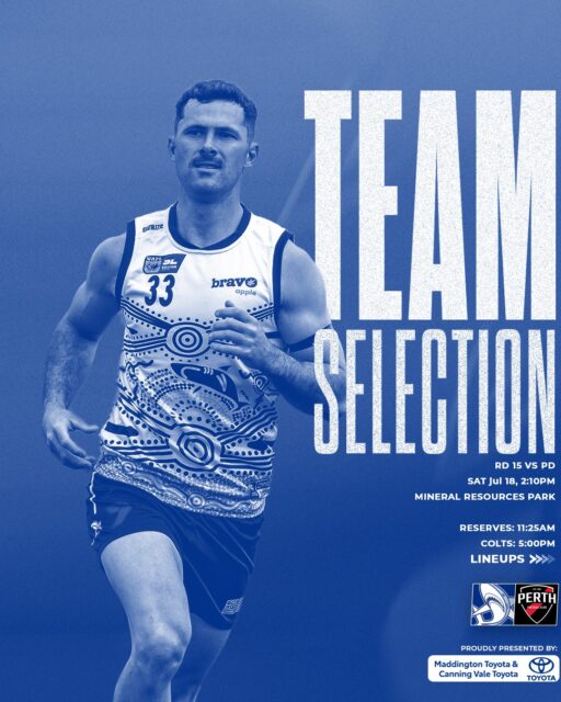 Our League, Reserves and Colts teams are locked in for tomorrow's clash against Perth!