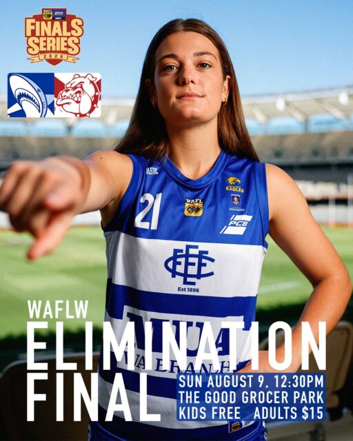 Get Around It, Get Loud!Our WAFLW girls host South Fremantle this Sunday for what shapes up to me an unmissable Elimination Final!This will be a ticketed event, so be sure to book your tickets early for the best prices: https://www.intix.com.au/event/atco-waflw-2026-first-finals-series?