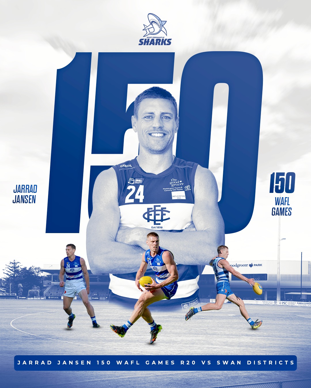 Get down to the Good Grocer Park tomorrow and cheer on Janno as he celebrates this amazing milestone and plays out his final WAFL match 💙🤍