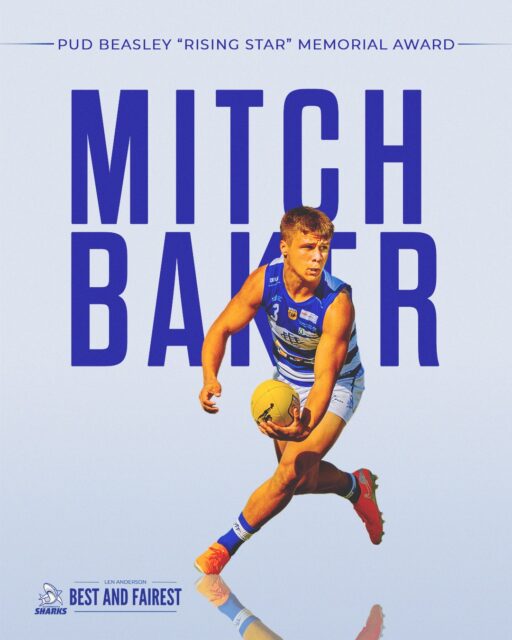 Congratulations to Mitch, Kye, Gus, Tom, Jett, Jordan and Taj for winning the Rising Star, Josh Kennedy (leading goal kicker), Player of the Finals, Shark of the Year, Encouragement, Midwest most Promising and Most Dedicated awards respectively.