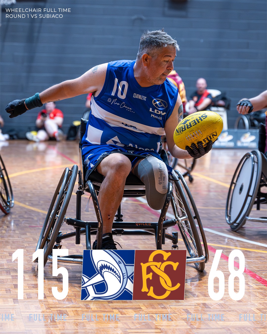 Ben Moncrieff showing them how it's done with 16 goals in round 1 of Wheelchair footy!💙🤍