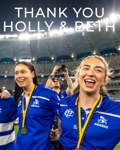 The Dynamic Duo 🤝
We would like to pass on a big Thank you to two of our wonderful Colts medical team.After 3 years with the colts program Holly our Physiotherapist is leaving us and Beth our Head Trainer is also moving on after 2 years in the role. Both were an integral part of our medical team that ensured the players were always looked after in the best way possible with their injuries.We will all miss their smiling faces and positive energy in the colts program.
Sharks forever! Good luck ladies